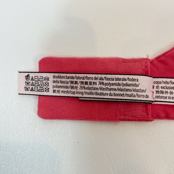 NWOT Victoria's Secret Bra 34D Body by Victoria Unlined Demi Lace Pink - Picture 7 of 8